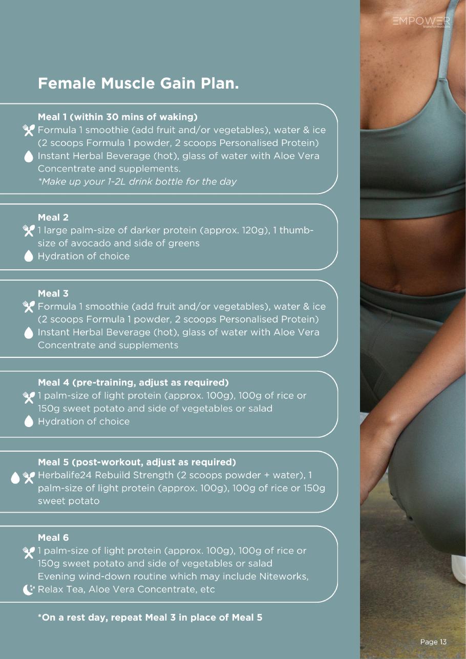 First page preview of Female Muscle Gain Plan