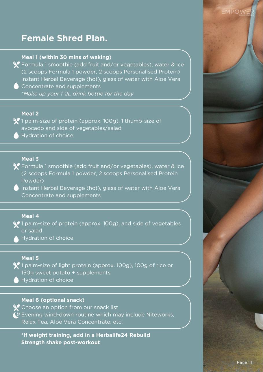 First page preview of Female Shred Plan